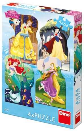 Puzzle Disney Princezny a kamarádi - 4x54 dílků - neuveden