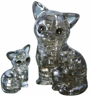 3D Crystal puzzle Kočka s koťátkem / 49 dílků - neuveden
