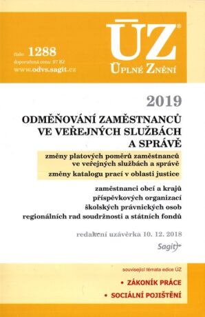 ÚZ 1288 Odměňování zaměstnanců ve veřejných službách a správě, 2019 - neuveden