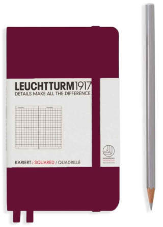Zápisník Leuchtturm1917 Port Red Pocket čtverečkovaný - 