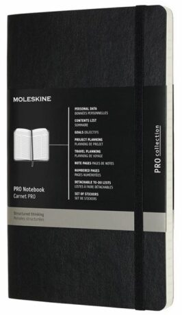 Moleskine - diář-zápisník Professional - černý, měkký L - neuveden