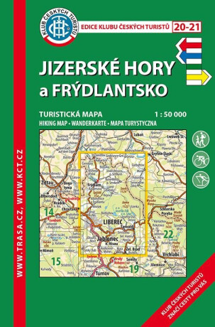 KČT 20-21 Jizerské hory a Frýdlantsko 1:50 000 / Turistická mapa, 8. vydání 2018 - neuveden