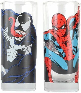 Sklenice Spider-Man a Venom set 2 ks - neuveden