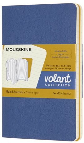 Moleskine - zápisníky Volant 2 ks - linkované, modrý a žlutý S - neuveden