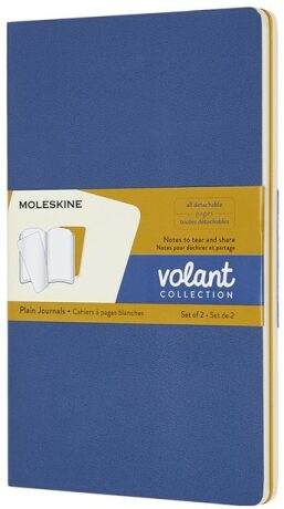 Moleskine - zápisníky Volant 2 ks - čistý, modrý a žlutý L - neuveden