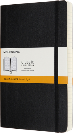 Moleskine Expanded - zápisník - linkovaný, černý L - neuveden