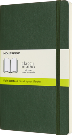 Zápisník MOLESKINE měkký čistý tm. zelený L - 