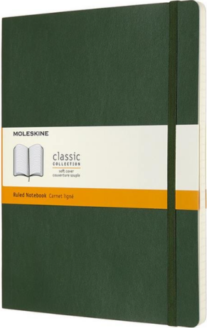 Zápisník MOLESKINE měkký linkovaný tm. zelený XL - neuveden
