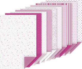 Blok barevných papírů s motivy 20 listů A4 100g/220g růžový mix - neuveden