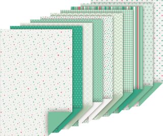 Blok barevných papírů s motivy 20 listů A4 100g/220g tyrkysový mix - neuveden