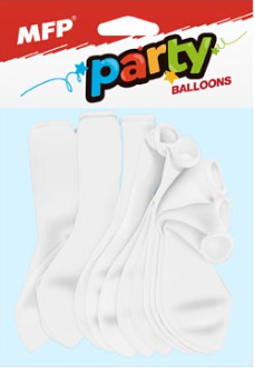 Balónek nafukovací 12ks sáček standard 30cm bílý - 