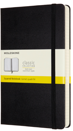 Zápisník MOLESKINE tvrdý čtverečk. černý exp. L - neuveden