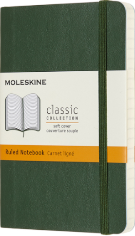 Moleskine: Zápisník měkký linkovaný zelený S - neuveden