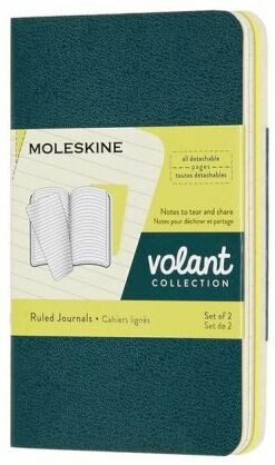 Moleskine Volant zápisník zelený/žlutý XS, linkovaný (2ks) - neuveden