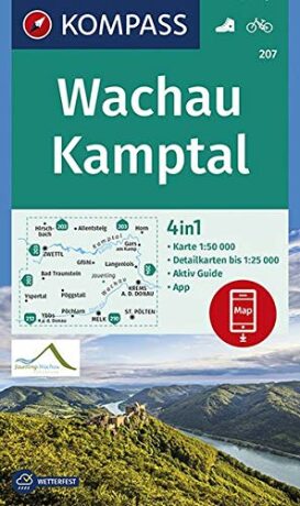 Wachau, Kamptal 1:50 000 / turistická mapa KOMPASS 207 - neuveden