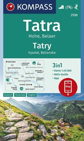 Vysoké Tatry, Belianske 1:25 000 / turistická mapa KOMPASS 2130 - neuveden