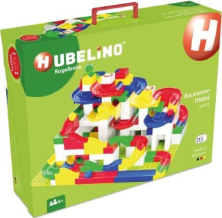 HUBELINO Kuličková dráha - set s kostkami Maxi 213 ks - 
