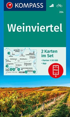 Weinviertel 1:50 000 / sada 2 turistických map KOMPASS 204 - neuveden