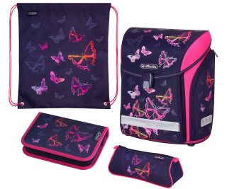 Školní taška Midi - Duhový motýl - vybavená - 