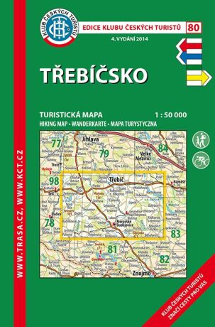 KČT 80 Třebíčsko 1:50 000/turistická mapa - neuveden