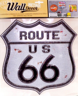 Wall decor Retro Route 66 - samolepící dekorace 30,5 x 38 cm - neuveden