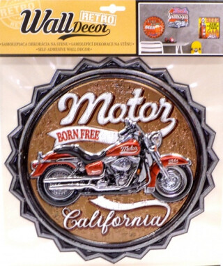 Wall decor Retro Motor California - samolepící dekorace 30,5x38 cm - neuveden