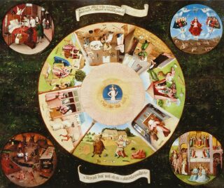 Puzzle: Sedm smrtelných hříchů a čtyři poslední věci člověka: Bosch Hieronymus (1500 dílků) - neuveden