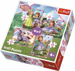 Trefl Puzzle Sofie První - Dobrodružství 4v1 (35,48,54,70 dílků) (Defekt) - neuveden