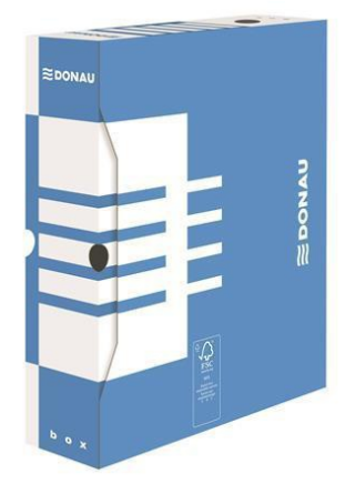 DONAU archivační box A4 80 mm lepenka - modrý - neuveden