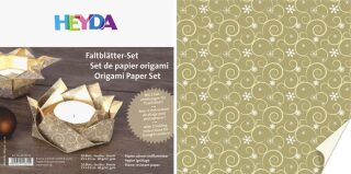 Origami papír 30ks zlaté - 20ks-15x15 a 10ks-13x13cm - 