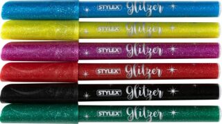 Fixy základní barvy s třpytkami - 