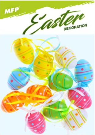 Vajíčka plast 4cm/12ks potisk 411 - 