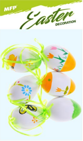 Vajíčka plast 6cm/6ks potisk 623 - 