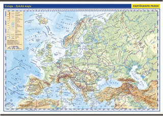 Evropa - školní fyzická nástěnná mapa, 136x96 cm/1:5 mil. - neuveden
