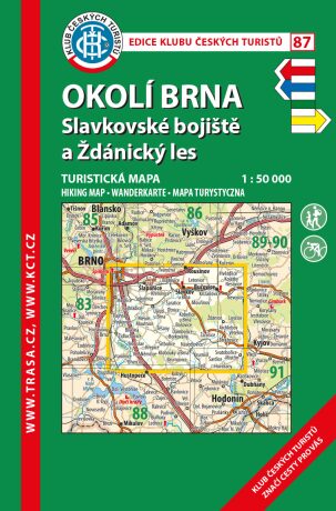 KČT 87 Okolí Brna, Slavkovské bojiště a Ždánický les 1:50 000/turistická mapa - neuveden