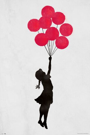 Plakát 61x91,5cm Banksy - Floating Girl - 