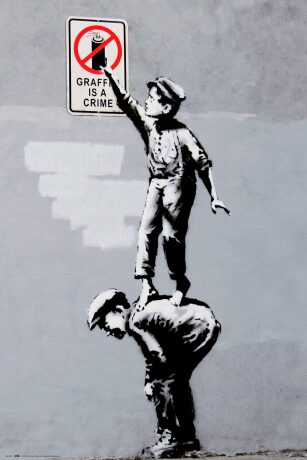 Plakát 61x91,5cm Banksy - Grafitti Is A Crime - 