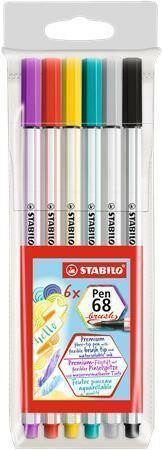 Fixa STABILO Pen 68 brush sada 6 ks v pouzdru PVC - neuveden