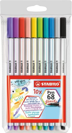 Fixa STABILO Pen 68 brush sada 10 ks v pouzdru PVC - neuveden