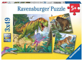 Puzzle Dinosauři a čas/3x49 dílků - 