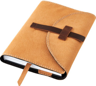 Variabilní kožený obal se sponou XL - kůže medová semiš - neuveden