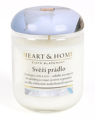 Svíčka Heart & Home - Svěží prádlo (115 g) - 