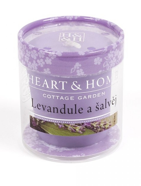 Svíčka Heart & Home bez obalu - Levandule a šalvěj (52 g) - 