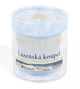 Svíčka Heart & Home bez obalu - Lázeňská koupel (52 g) - 