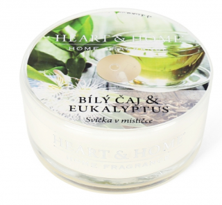 Svíčka Heart & Home v mističce - Bílý čaj & eukalyptus (38 g) - 