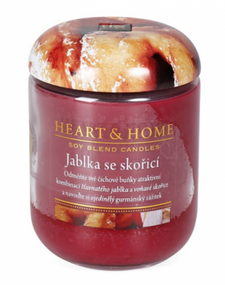 Svíčka Heart & Home - Jablka se skořicí (340 g) - 