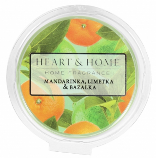Vonný vosk Heart & Home - Mandarinka, limetka & bazalka (26 g) - 