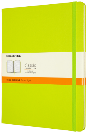 Moleskine: Zápisník tvrdý linkovaný žlutozelený XL - neuveden