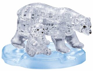 3D Crystal puzzle Lední medvědice s mládětem / 40 dílků - neuveden