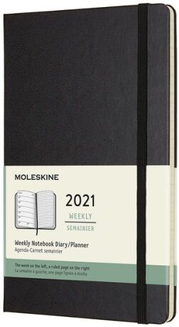 Moleskine Zápisník plánovací 2021 černý L, tvrdý - neuveden